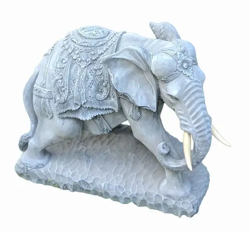 Artikelbild 4 des Artikels “Nandi - Kleiner Elefant, nach rechts gebogen, 45cm L | Steinguss “